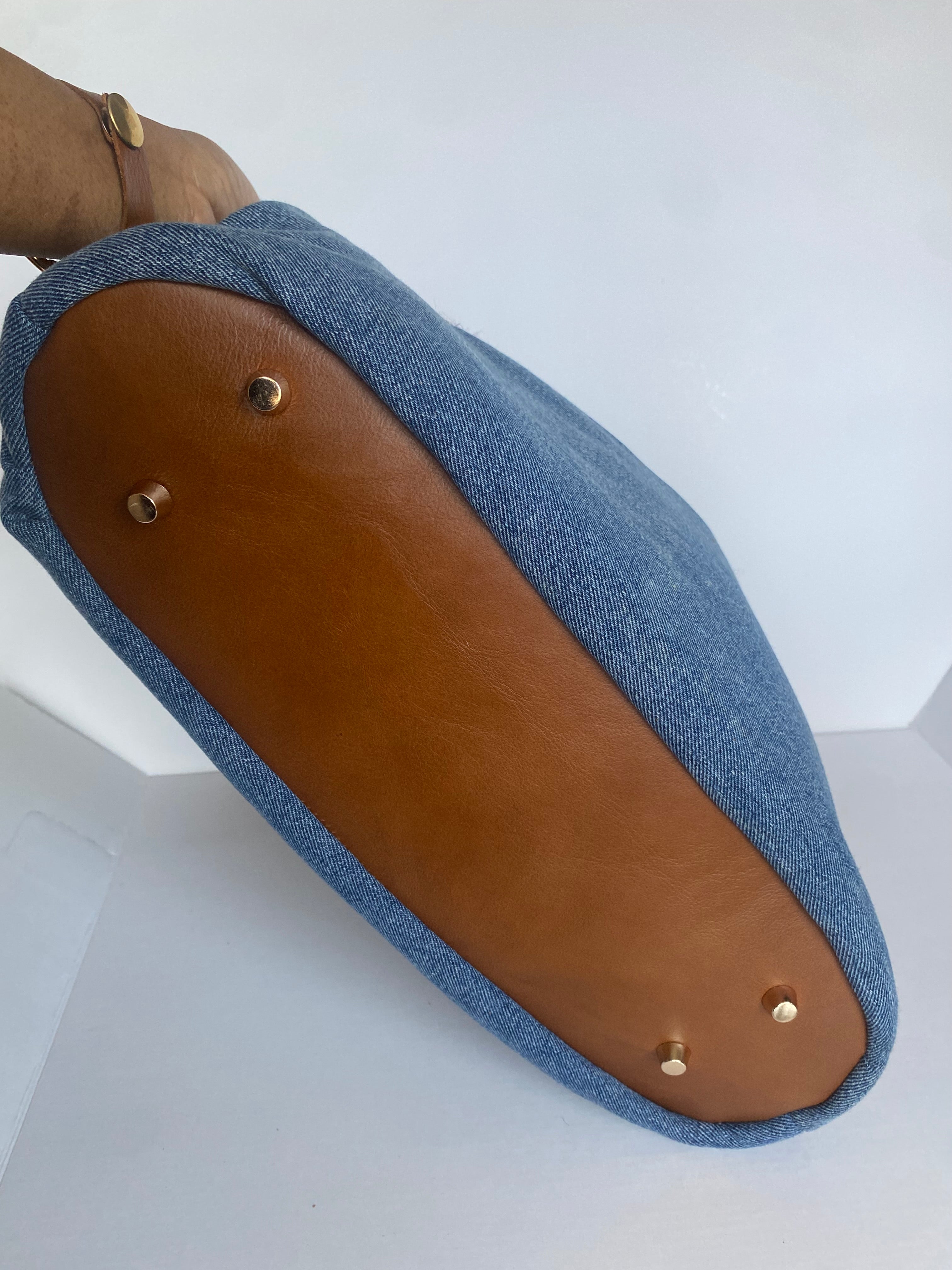 Handsewn Denim + Jute Sustainable Tote Bag
