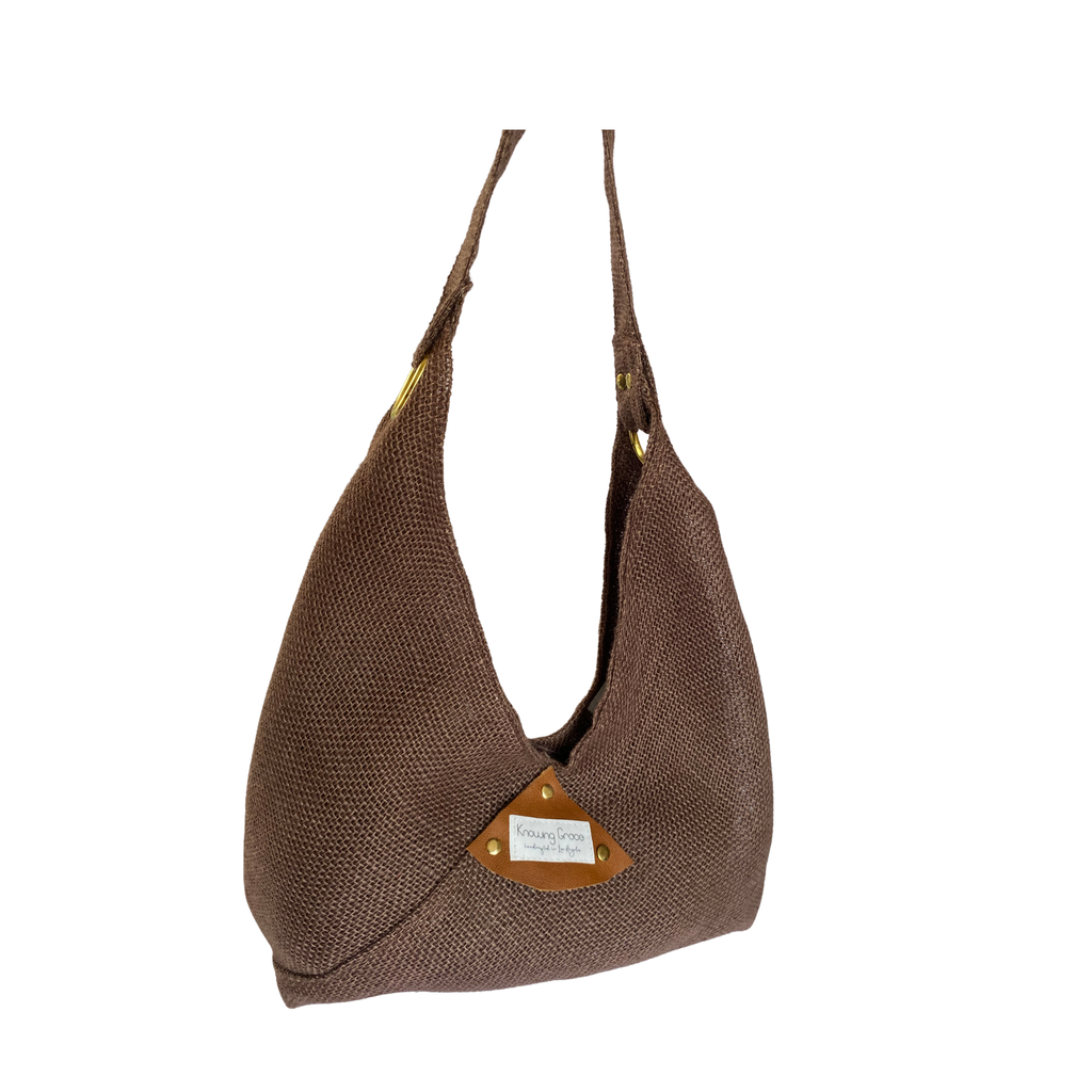 Summer Tan Jute Hobo Bag