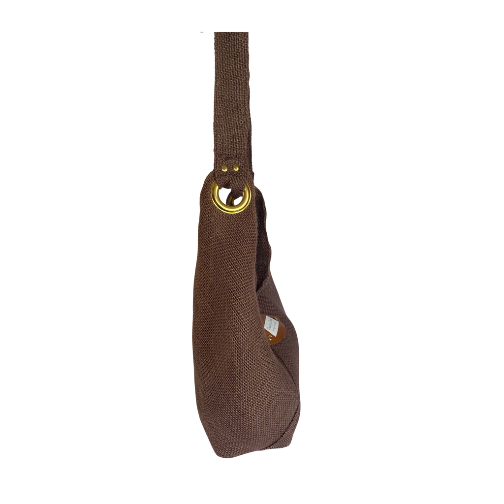 Summer Tan Jute Hobo Bag