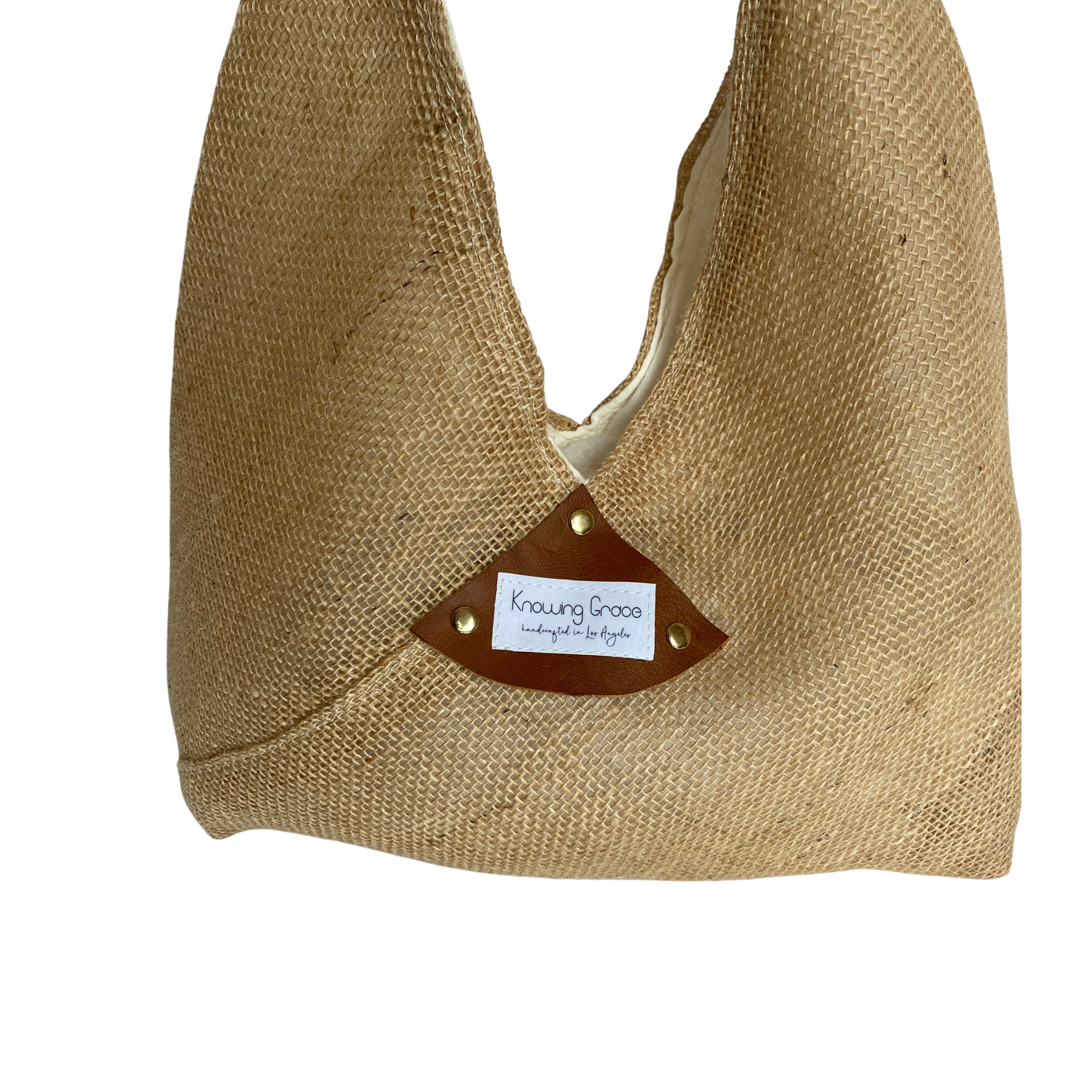 Summer Tan Jute Hobo Bag